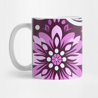 Retro Pink Flower Pattern Mug